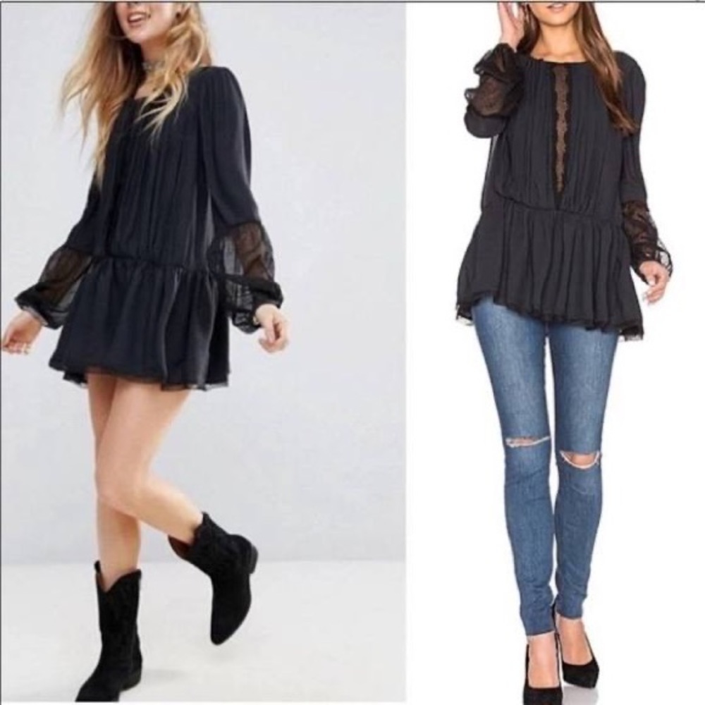 BLACK Free People Soul Serene Top Size S
